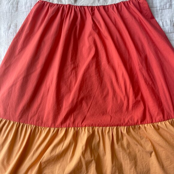 MARC NEW YORK  Colorblock Tiered Smocked Bows Midi Dress SZ LARGE - Picture 5 of 9